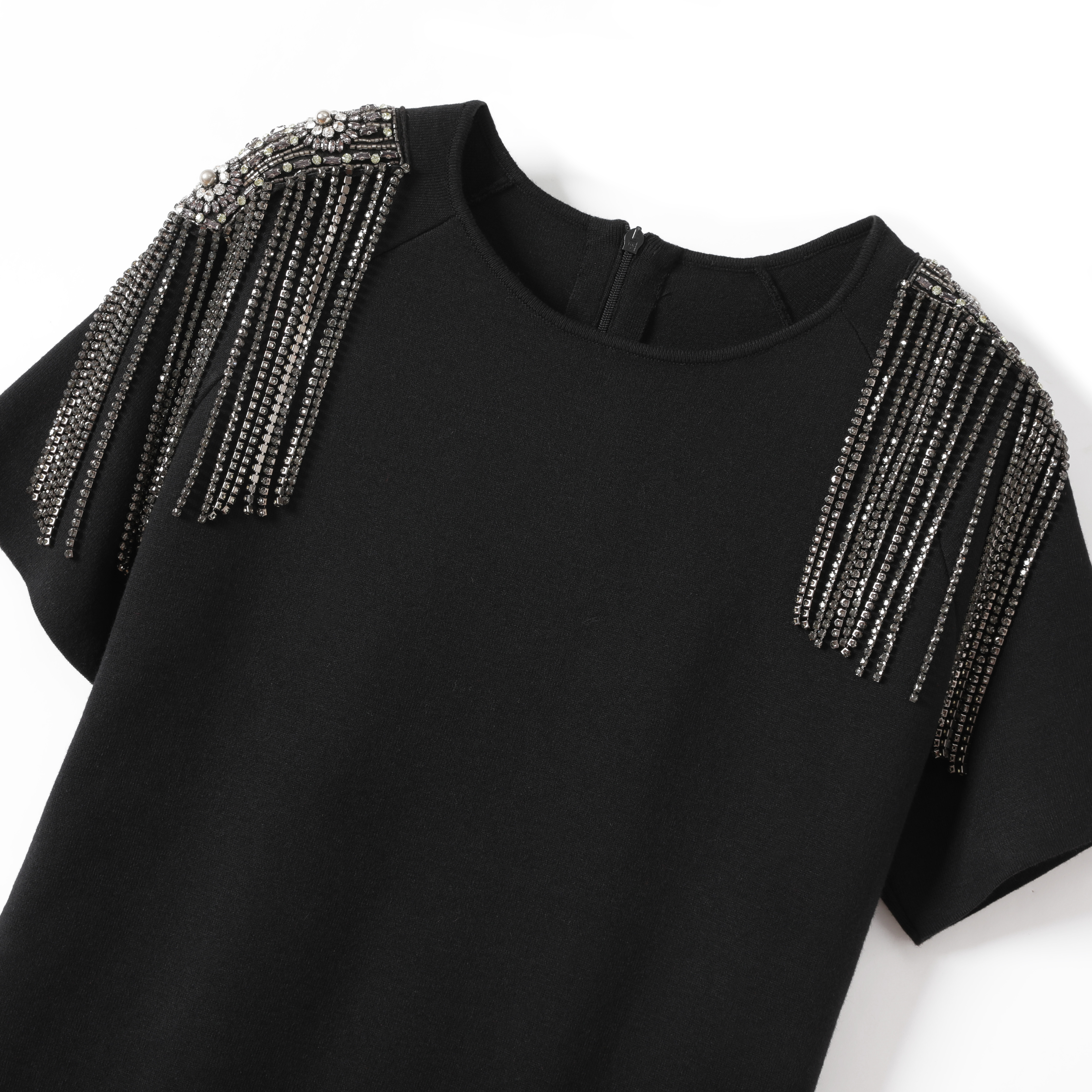 ladies double knitted dress with crystal