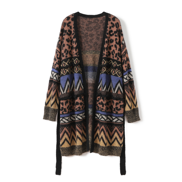 ladies knitted jacquard cardigan