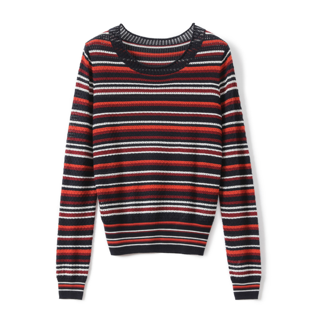 ladies knitted stripes pullover