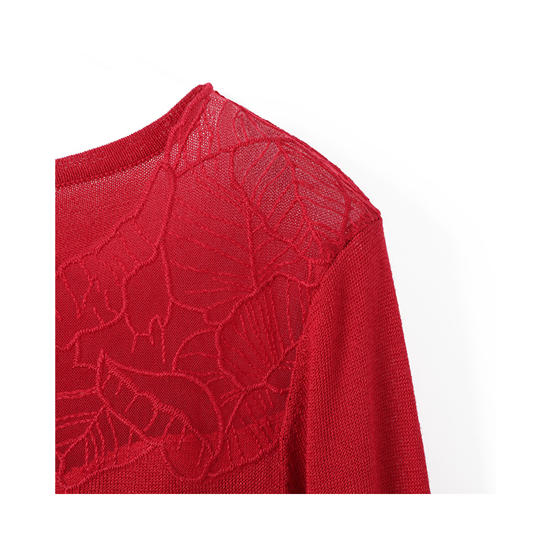Ladies Knitted Pullover with Emboridery