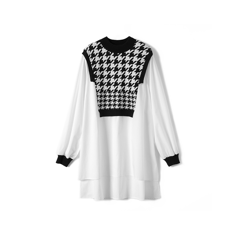 Ladies Knitted Jacquard with Woven 