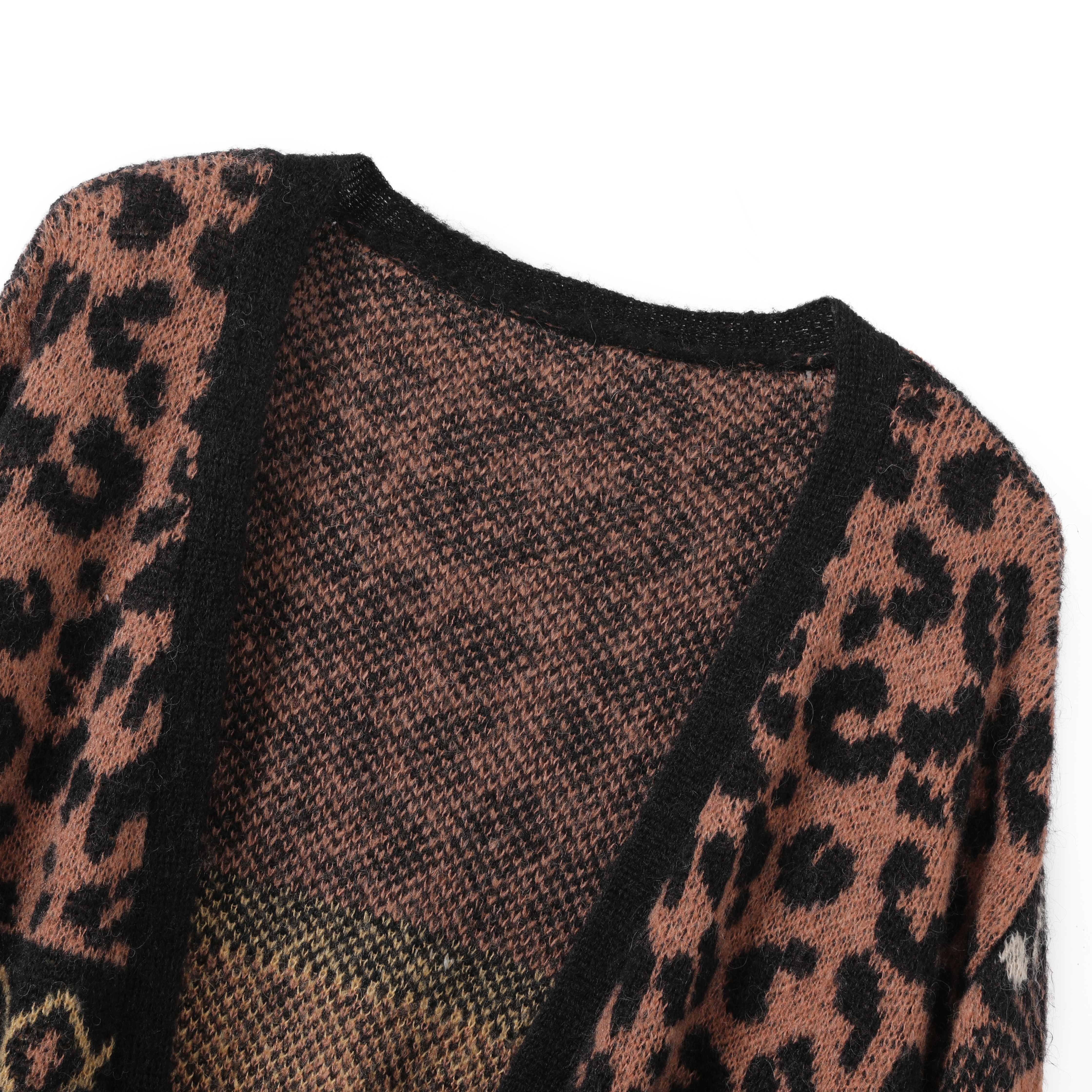 ladies knitted jacquard cardigan