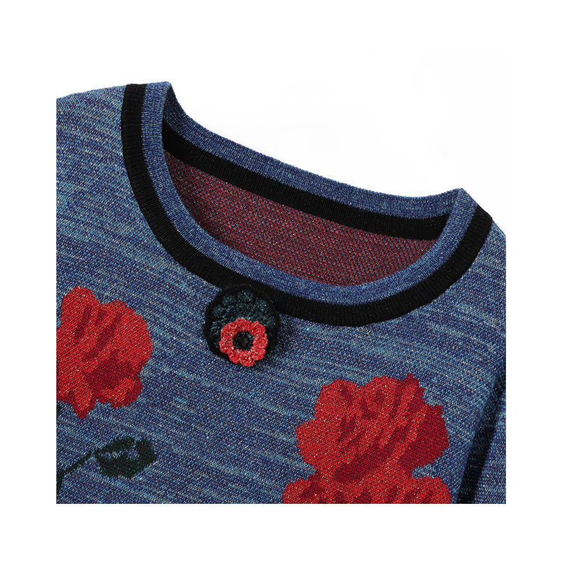 Ladies Knitted Jacquard Pullover