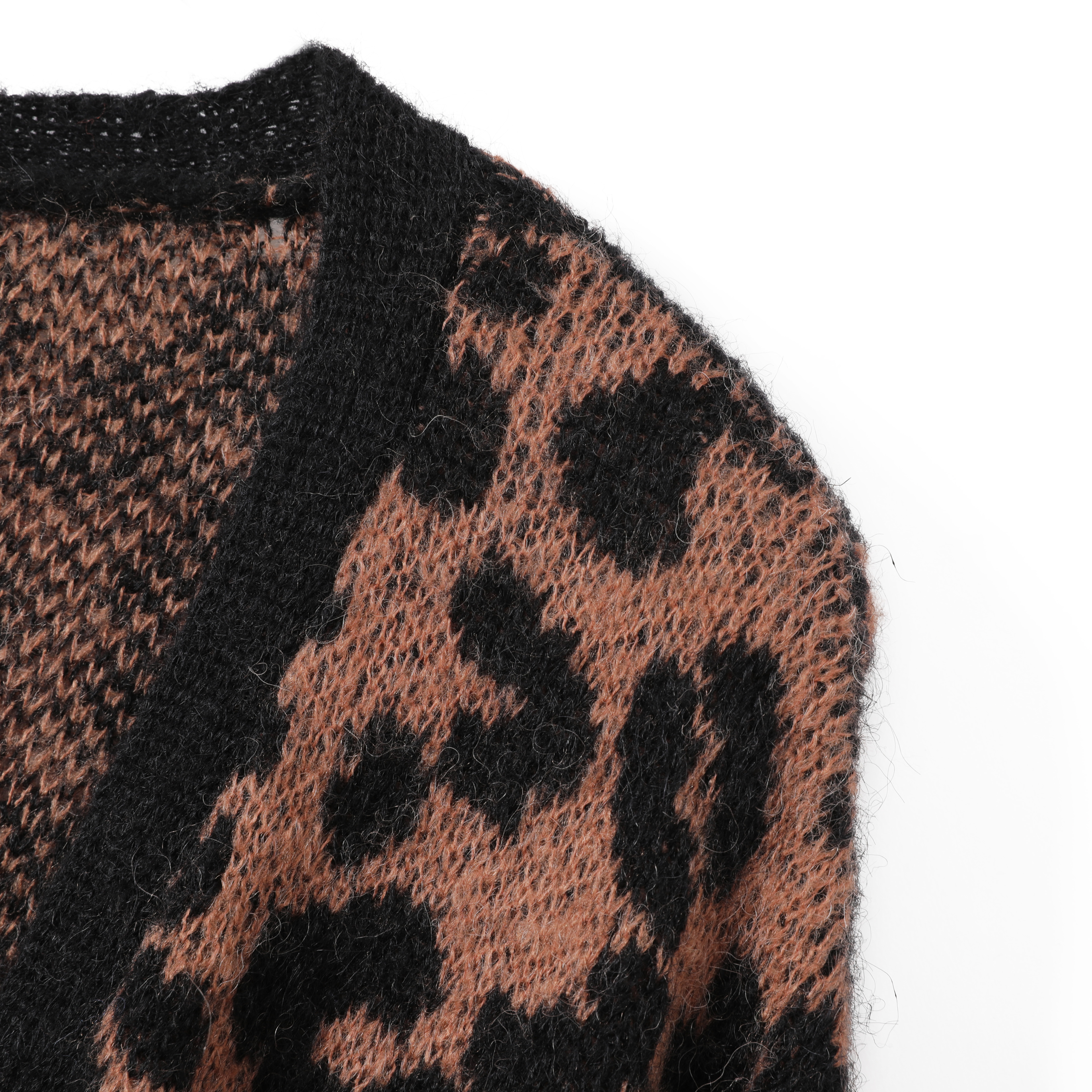 ladies knitted jacquard cardigan