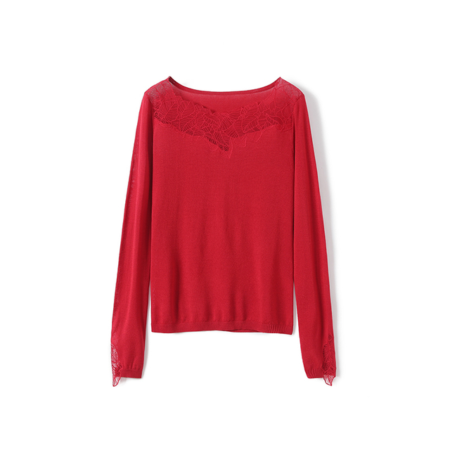 Ladies Knitted Pullover with Emboridery