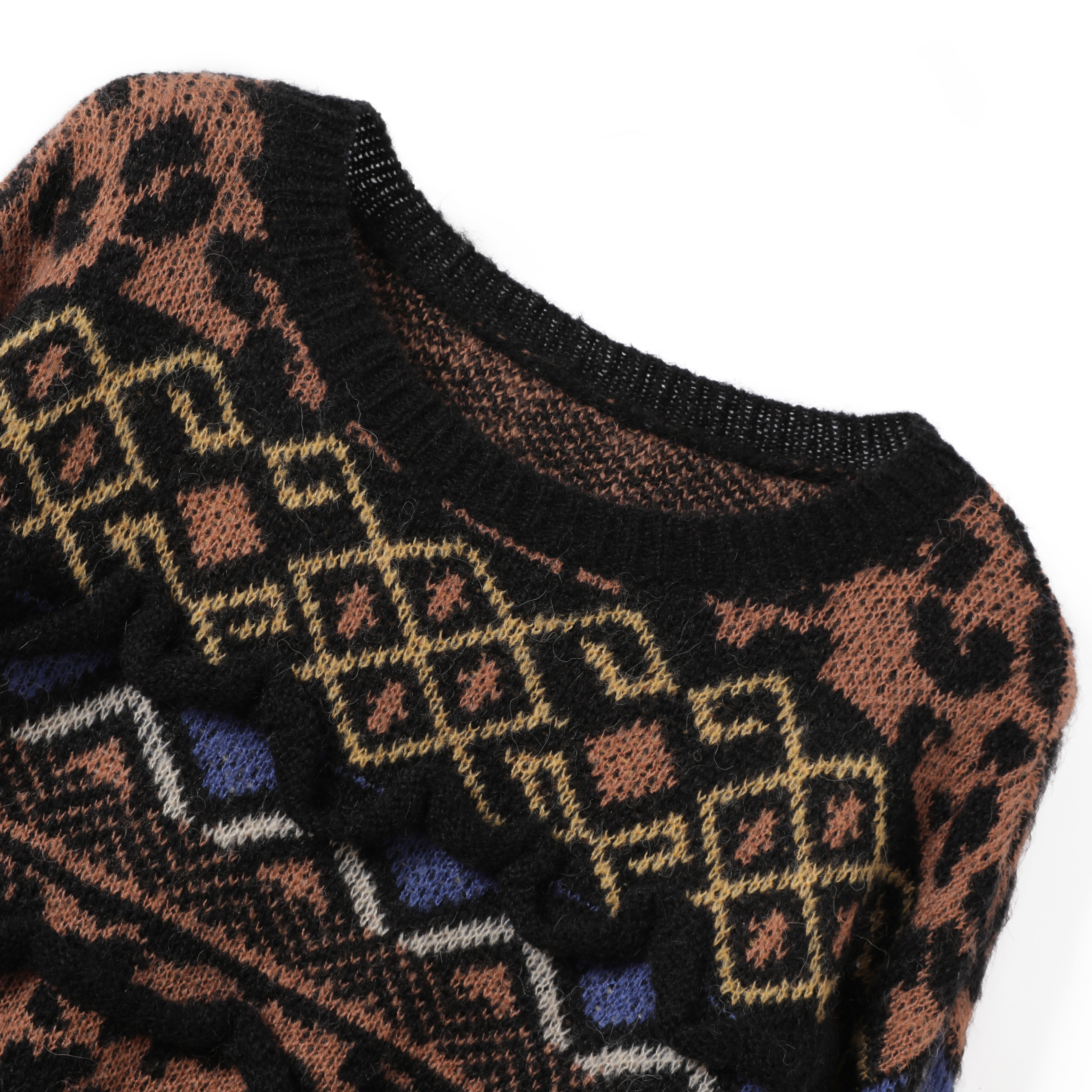 ladies knitted jacquard pullover