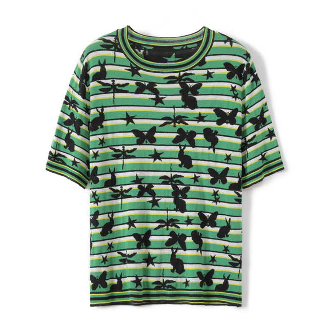 ladies knitted jacquard pullover