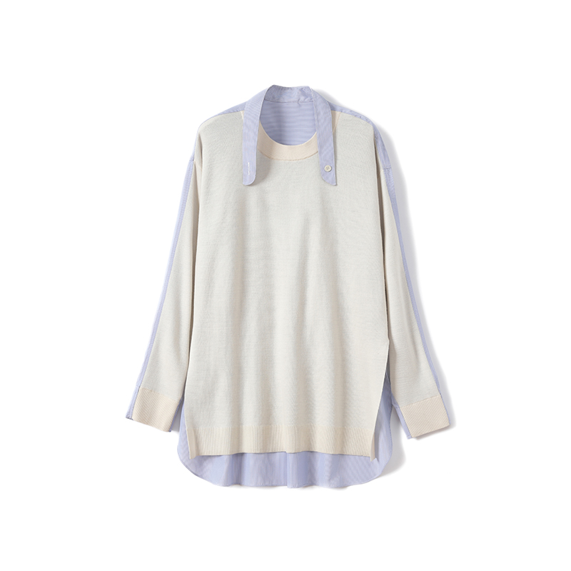 Ladies Knitted Cashmere with Woven