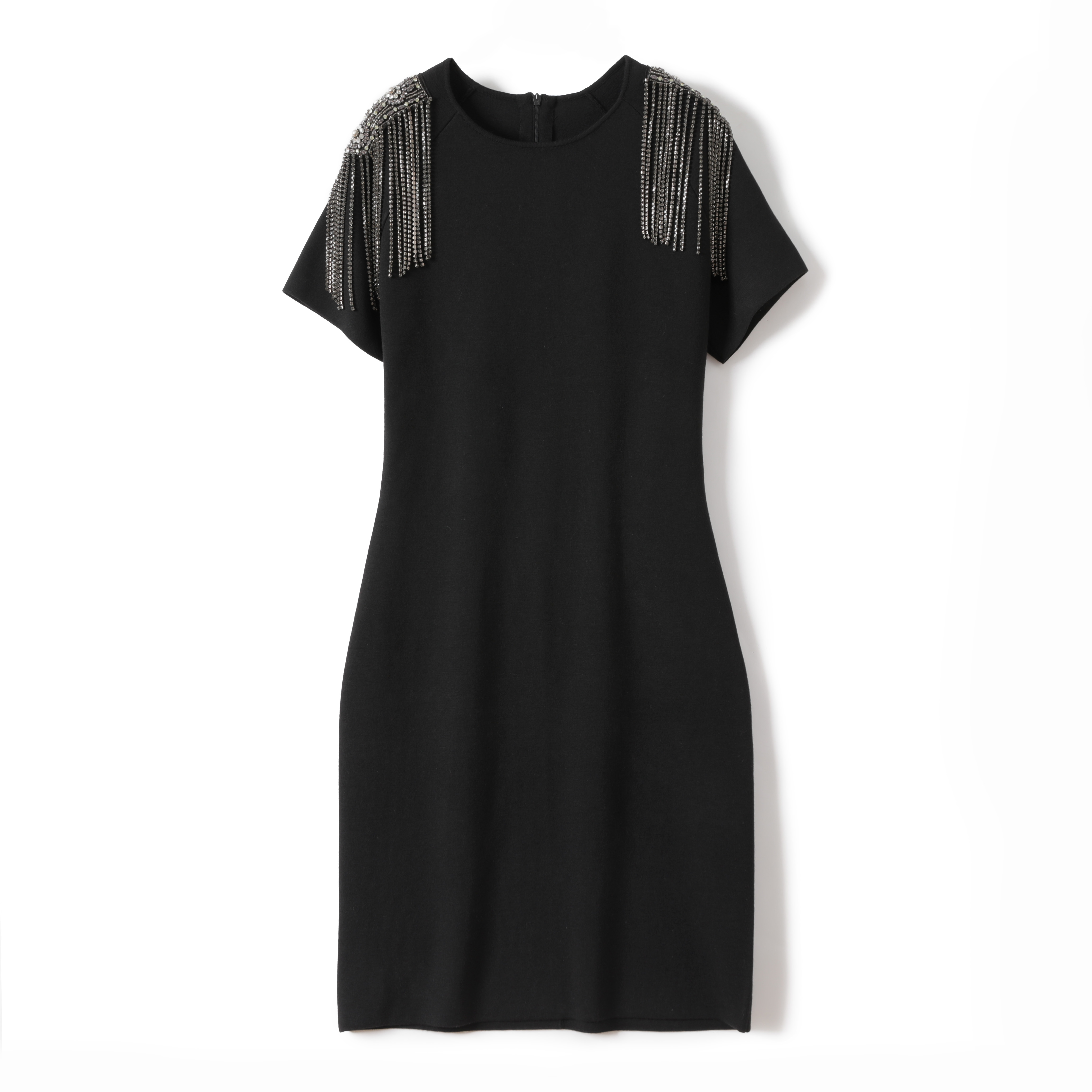 ladies double knitted dress with crystal
